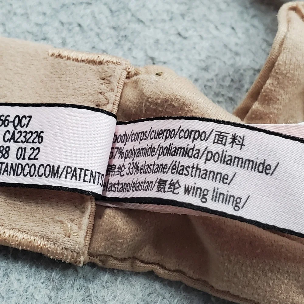 Victoria's Secret Women Bra 38C Beige Body By Victoria T Shirt Wireless